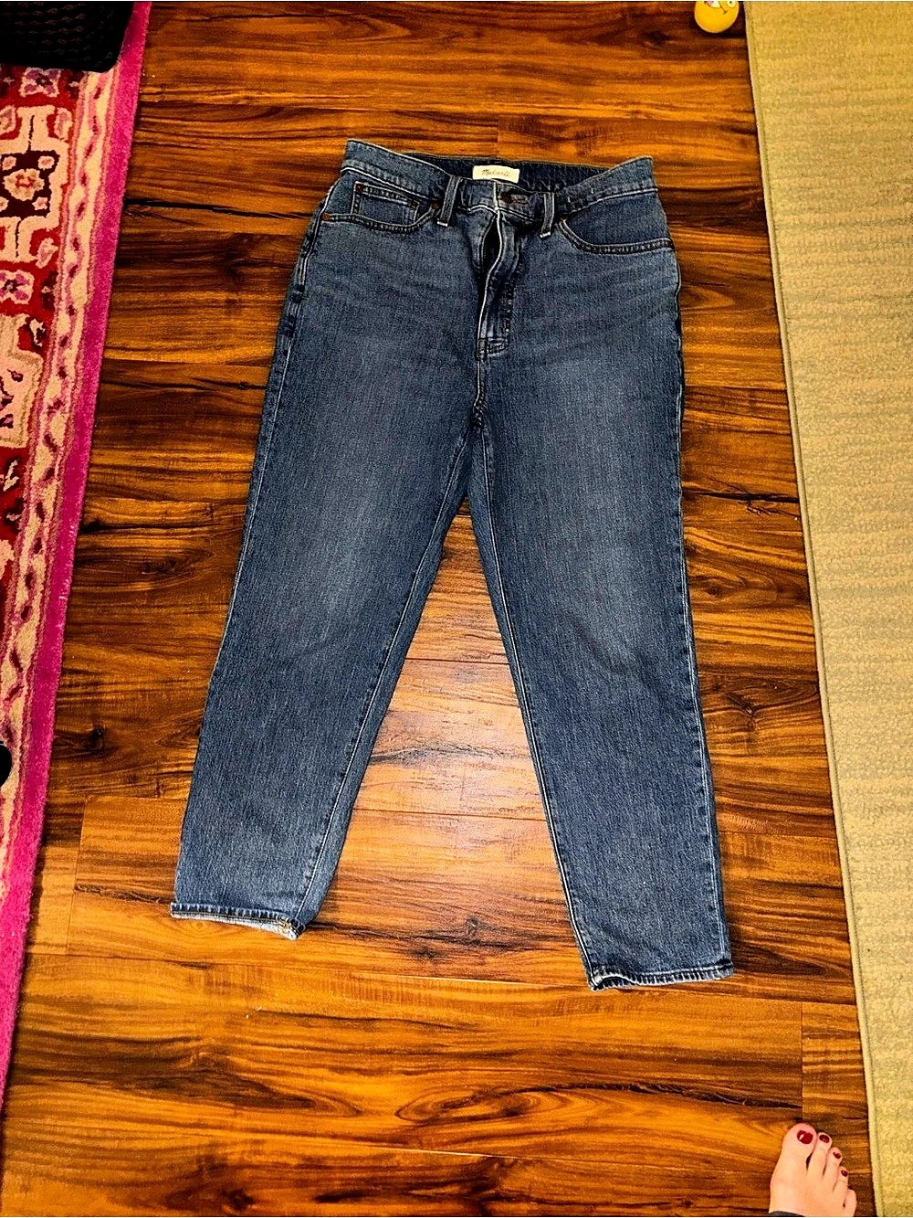 Madewell The Momjean Straight Leg Jeans Blue Waist 30